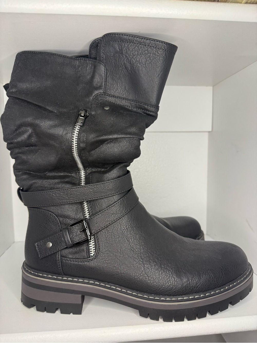Maurices Supercush Mid Calf Moto Boot